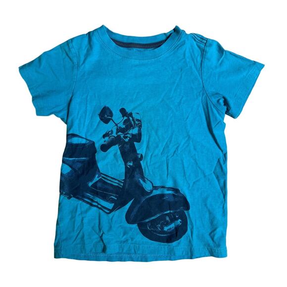 Tea Collection Boy Size M 6-7 Blue Moped Graphic T-Shirt - Picture 1 of 5